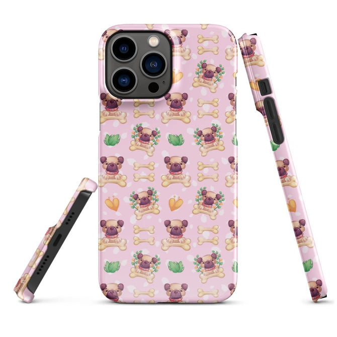 iPhone® Snap Case - Pattern - Dog 1 Pink - Glossy - iPhone 13 Pro Max