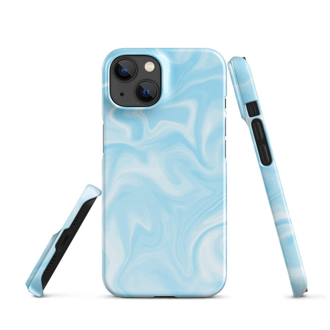 iPhone® Snap Case - Pattern - Marble - Blue Style 1 - Glossy - iPhone 14