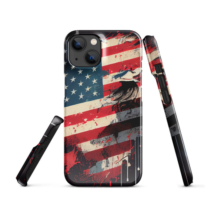 iPhone® Snap Case - USA - Flag Style 2 - Glossy - iPhone 14