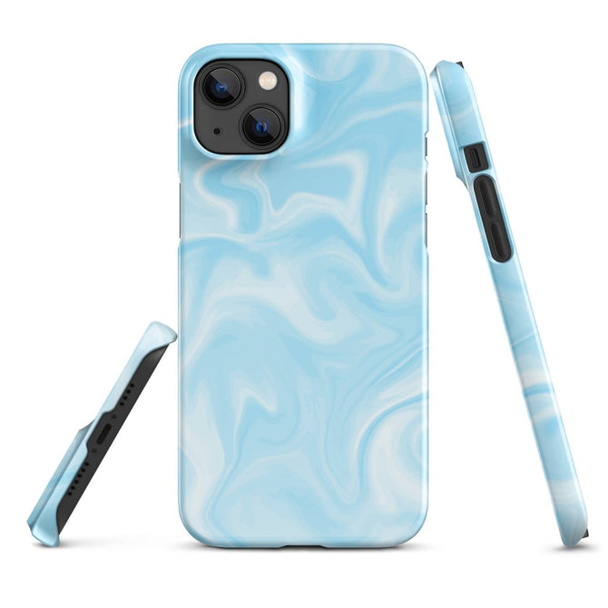 iPhone® Snap Case - Pattern - Marble - Blue Style 1 - Glossy - iPhone 14 Plus