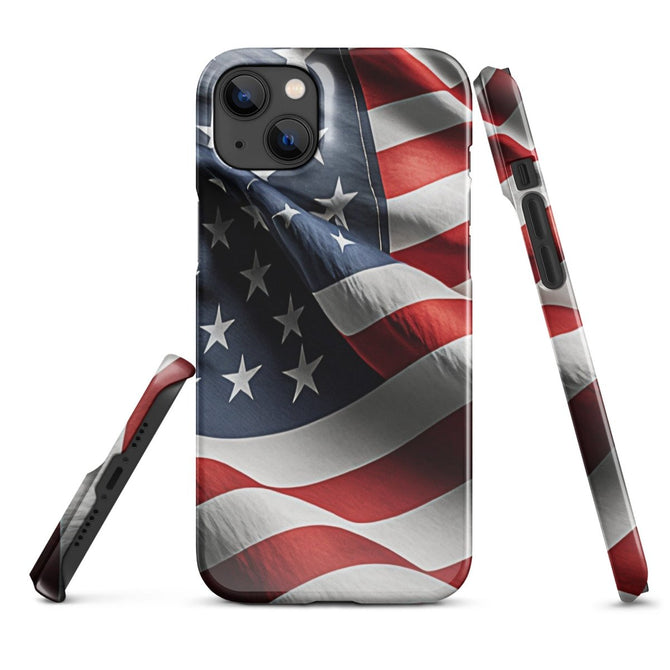 iPhone® Snap Case - USA - Flag Style 1 - Glossy - iPhone 14 Plus