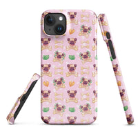 iPhone® Snap Case - Pattern - Dog 1 Pink - Glossy - iPhone 15 Plus