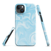 iPhone® Snap Case - Pattern - Marble - Blue Style 1 - Glossy - iPhone 15 Plus