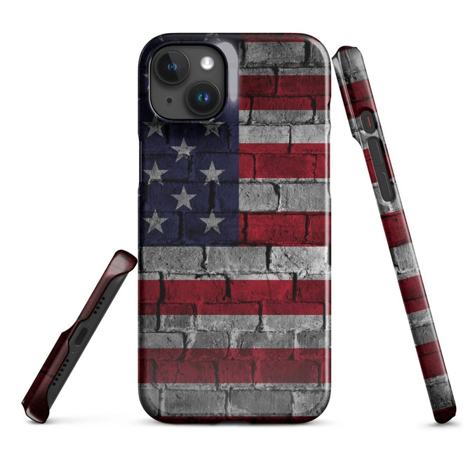 iPhone® Snap Case - USA - Flag Style 3 - Glossy - iPhone 15 Plus