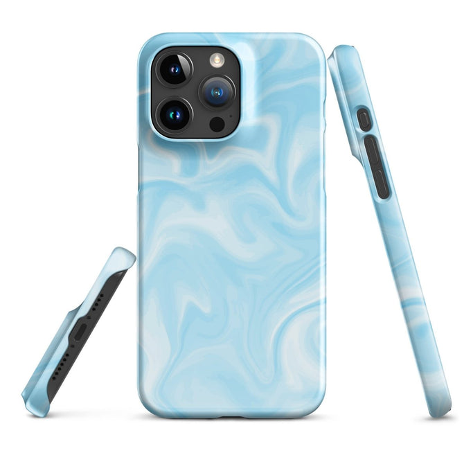 iPhone® Snap Case - Pattern - Marble - Blue Style 1 - Glossy - iPhone 15 Pro Max