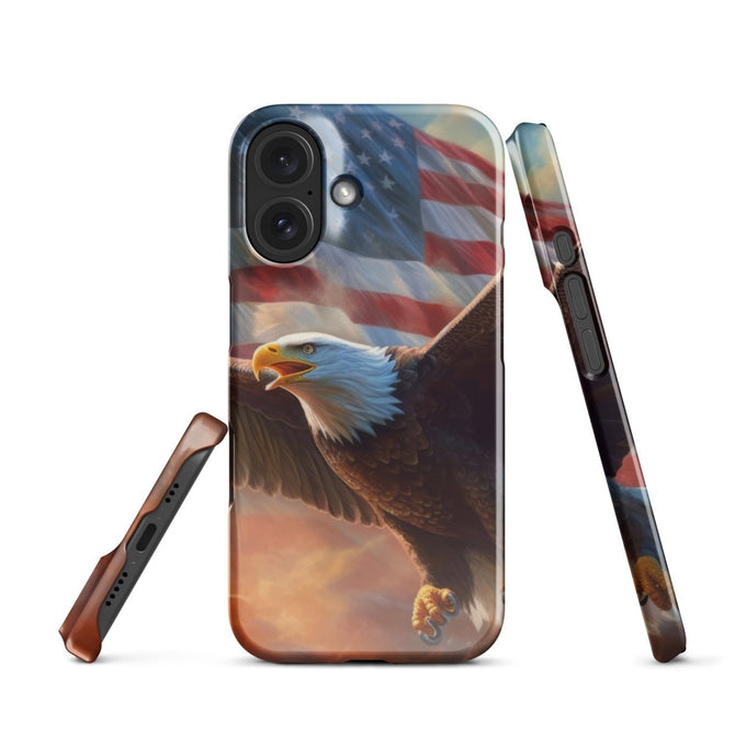 iPhone® Snap Case - USA - Eagle Flag Style 1 - Glossy - iPhone 16