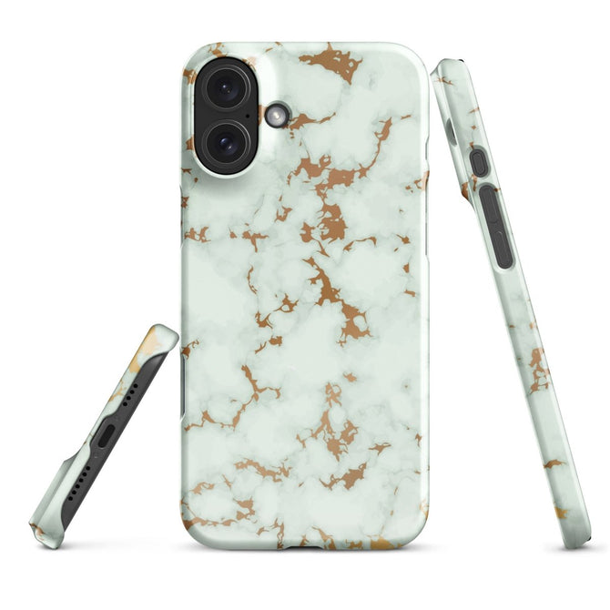 iPhone® Snap Case - Pattern - Marble - Gold Style 1 - Glossy - iPhone 16 Plus