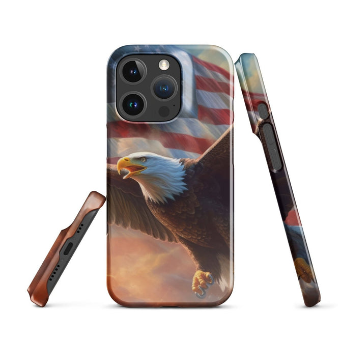 iPhone® Snap Case - USA - Eagle Flag Style 1 - Glossy - iPhone 16 Pro