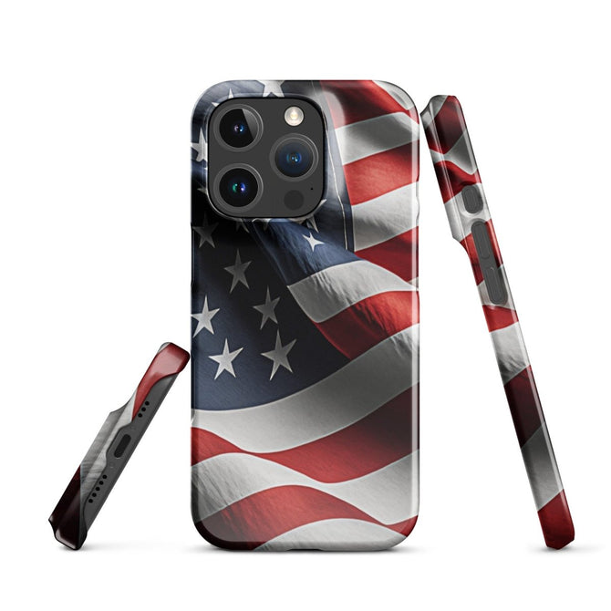 iPhone® Snap Case - USA - Flag Style 1 - Glossy - iPhone 16 Pro