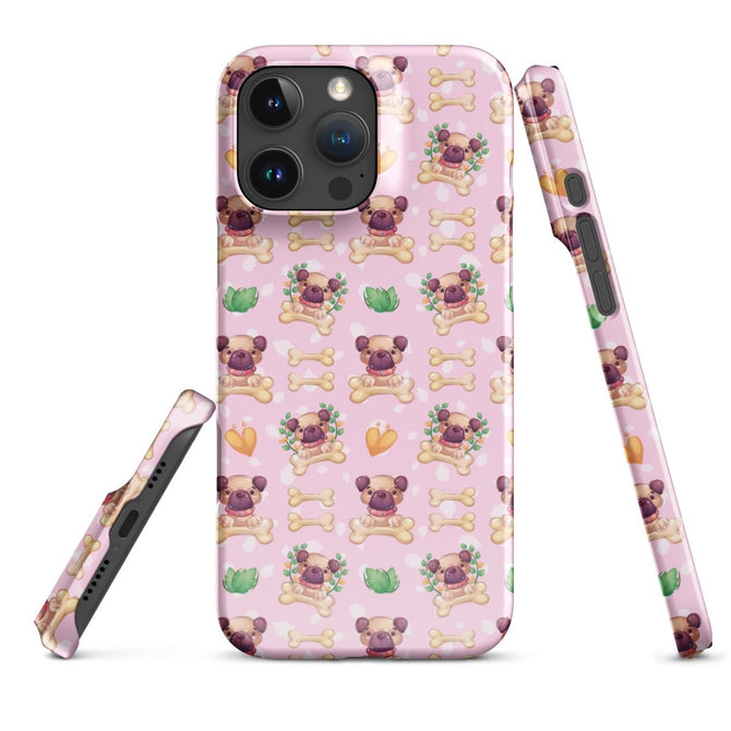 iPhone® Snap Case - Pattern - Dog 1 Pink - Glossy - iPhone 16 Pro Max