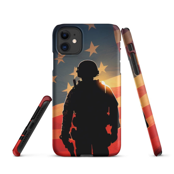 iPhone® Snap Case - Military - Marine USA Flag Style 1 - Matte - iPhone 11