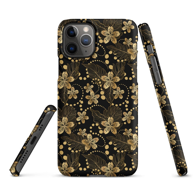 iPhone® Snap Case - Pattern - Floral Gold 1 - Matte - iPhone 11 Pro