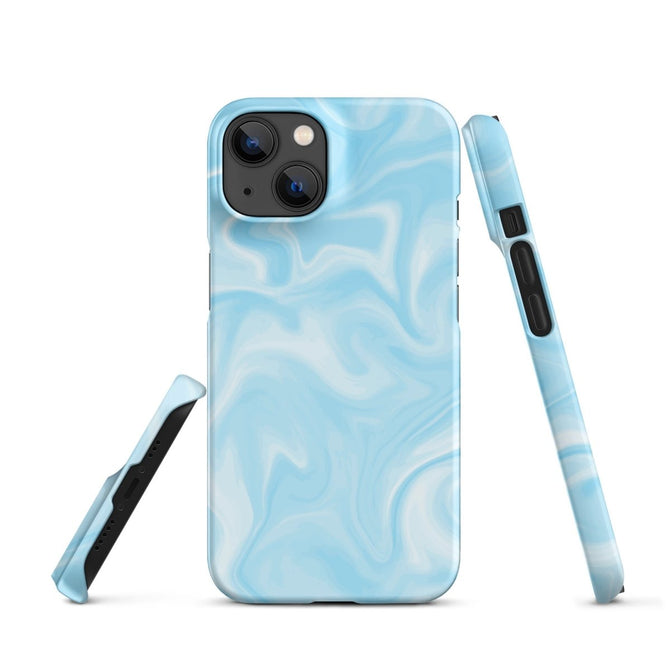 iPhone® Snap Case - Pattern - Marble - Blue Style 1 - Matte - iPhone 14