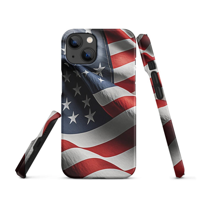 iPhone® Snap Case - USA - Flag Style 1 - Matte - iPhone 14