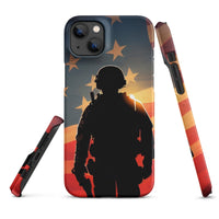 iPhone® Snap Case - Military - Marine USA Flag Style 1 - Matte - iPhone 14 Plus