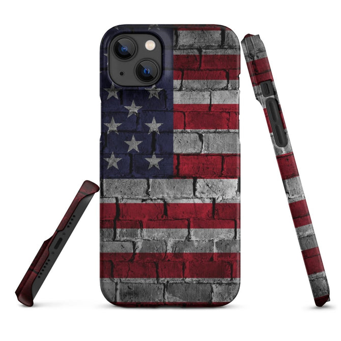 iPhone® Snap Case - USA - Flag Style 3 - Matte - iPhone 14 Plus