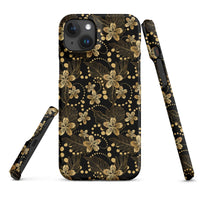 iPhone® Snap Case - Pattern - Floral Gold 1 - Matte - iPhone 15 Plus