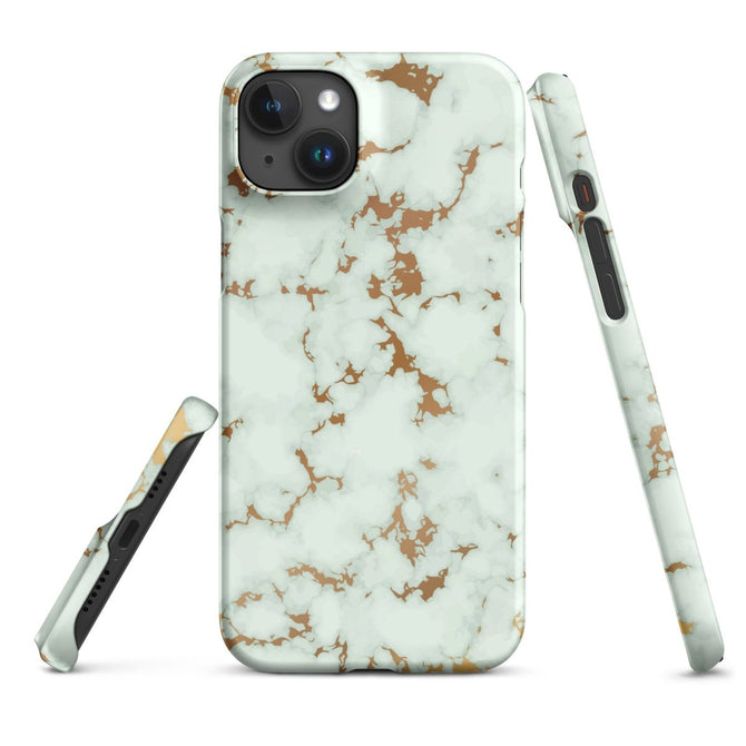 iPhone® Snap Case - Pattern - Marble - Gold Style 1 - Matte - iPhone 15 Plus