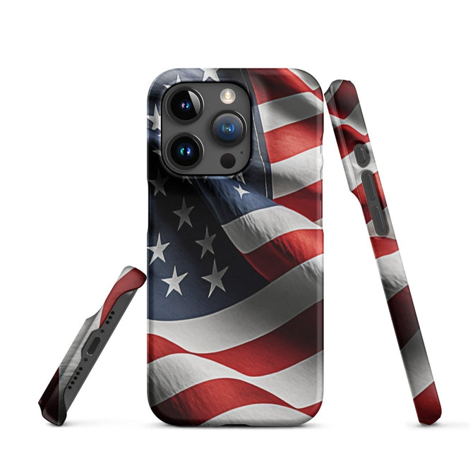 iPhone® Snap Case - USA - Flag Style 1 - Matte - iPhone 15 Pro