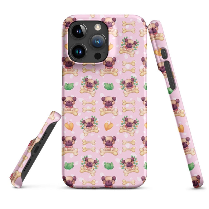 iPhone® Snap Case - Pattern - Dog 1 Pink - Matte - iPhone 15 Pro Max