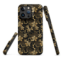 iPhone® Snap Case - Pattern - Floral Gold 1 - Matte - iPhone 15 Pro Max