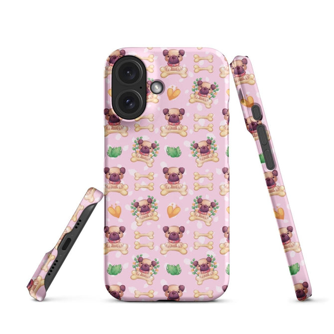 iPhone® Snap Case - Pattern - Dog 1 Pink - Matte - iPhone 16