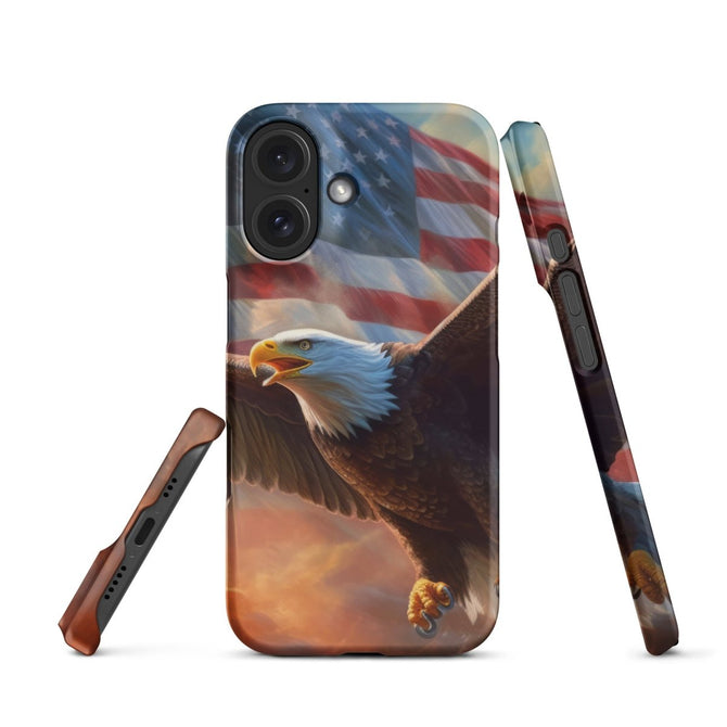 iPhone® Snap Case - USA - Eagle Flag Style 1 - Matte - iPhone 16