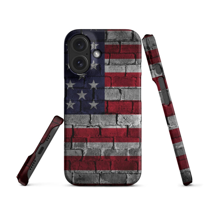 iPhone® Snap Case - USA - Flag Style 3 - Matte - iPhone 16