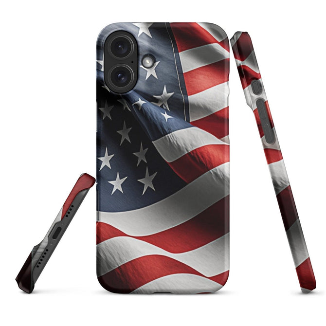 iPhone® Snap Case - USA - Flag Style 1 - Matte - iPhone 16 Plus