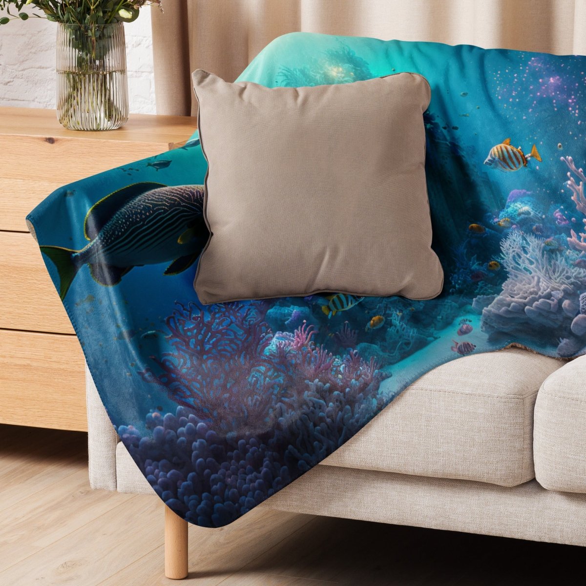 Sherpa Blanket (Full Coverage) - Nature - Sea 2 (Horizontal) - 37″×57″ - 