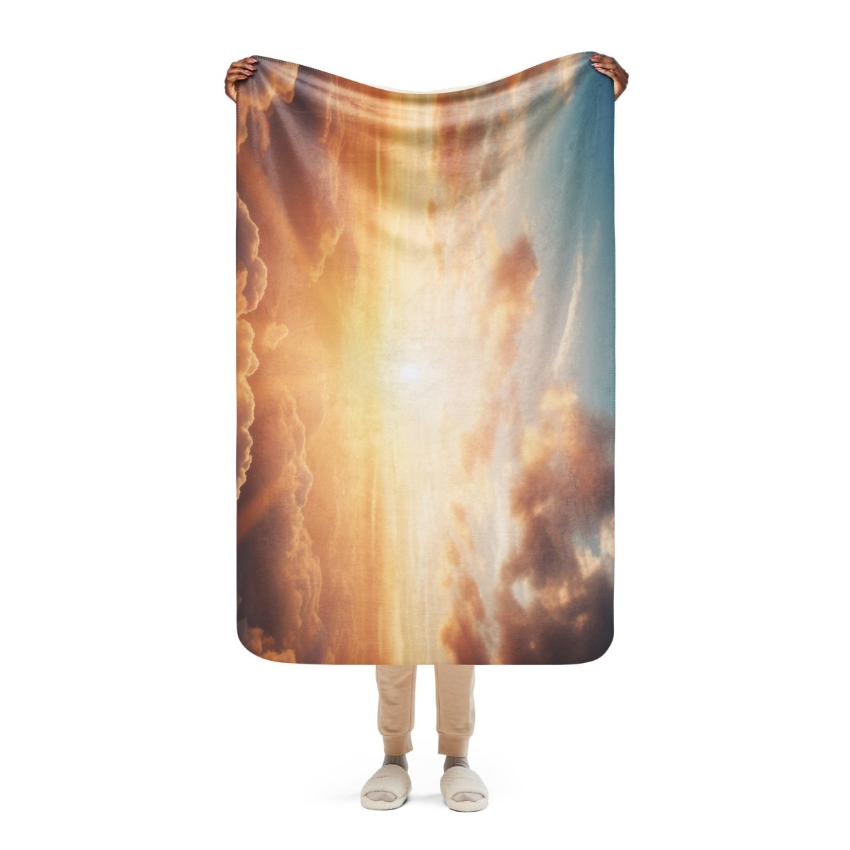 Sherpa Blanket (Full Coverage) - Nature - Sunset 1 (Horizontal) - 37″×57″ - 