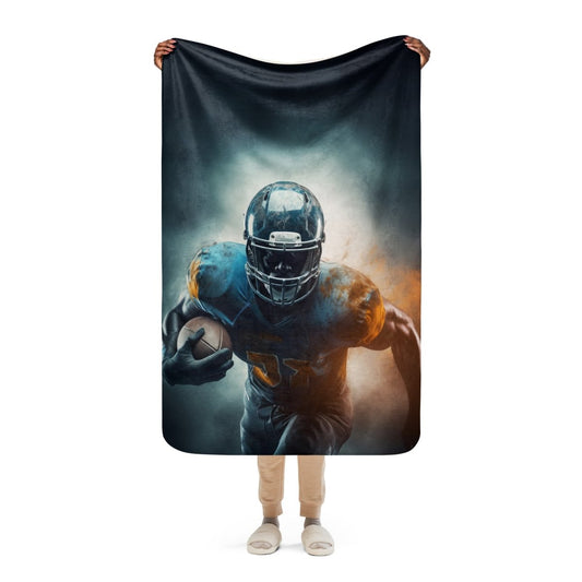 Sherpa Blanket (Full Coverage) - Sports - Football 2 (Vertical) - 37″×57″ - 