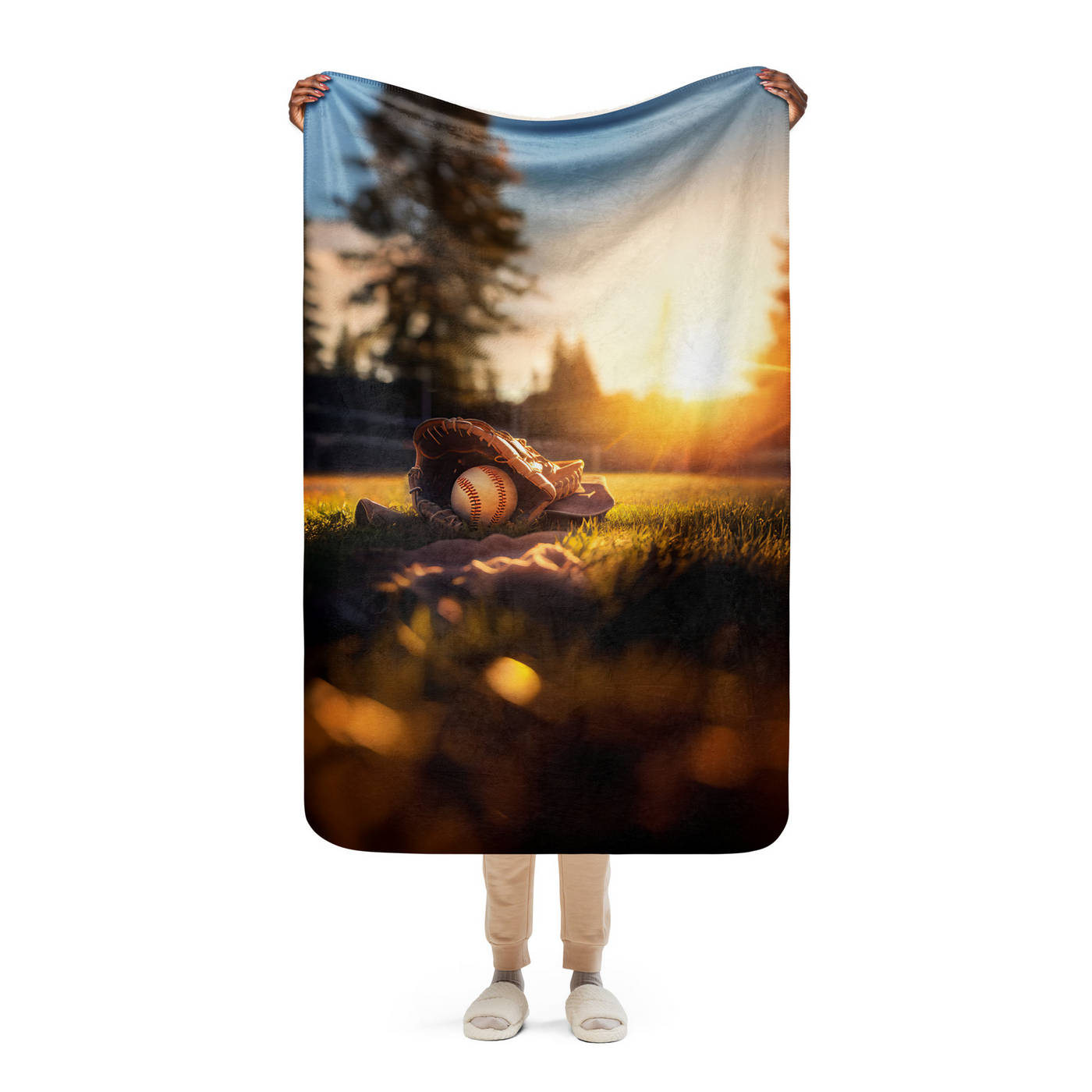 Sherpa Blanket - Sports - Baseball 1 (Vertical)