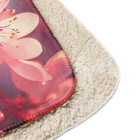 Sherpa Blanket (Full Coverage) - Nature - Flowers Pink 1 (Horizontal) - 37″×57″ - 