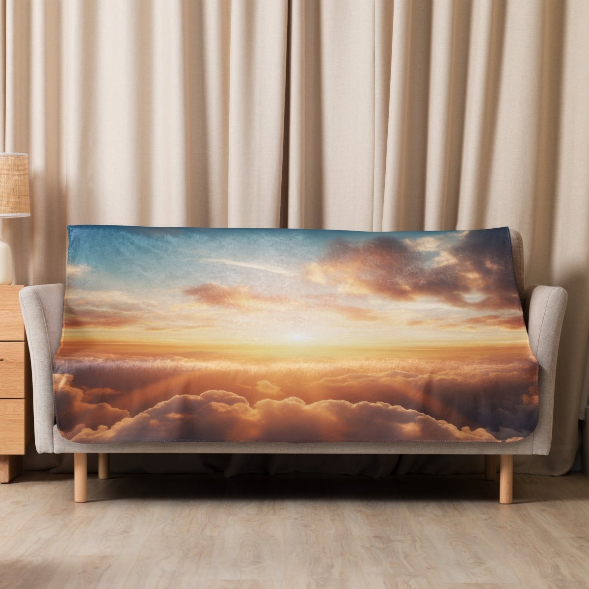 Sherpa Blanket (Full Coverage) - Nature - Sunset 1 (Horizontal) - 50″×60″ - 