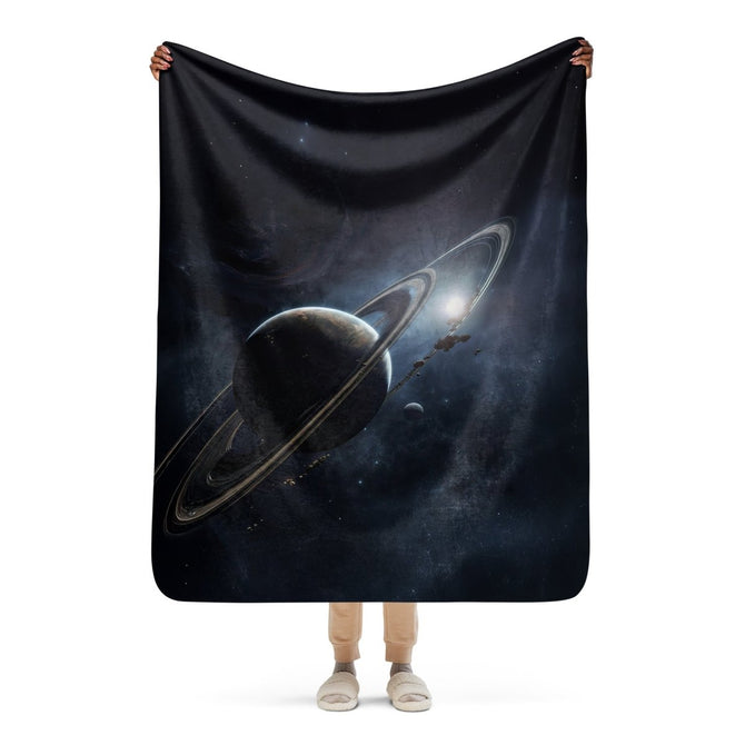 Sherpa Blanket (Full Coverage) - Space - Planets 1 (Vertical) - 50″×60″ - 