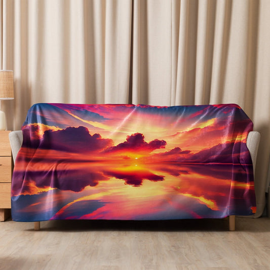 Sherpa Blanket (Full Coverage) - Nature - Sunset 2 (Horizontal) - 60″×80″ - 