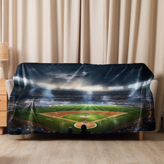 Sherpa Blanket (Full Coverage) - Sports - Baseball 2 (Horizontal) - 60″×80″ - 