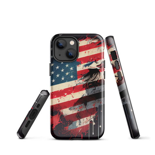 iPhone® Tough Case - USA - Flag Style 2 - Glossy - iPhone 13 mini