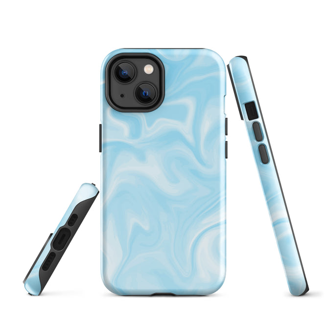 iPhone® Tough Case - Pattern - Marble - Blue Style 1 - Glossy - iPhone 14