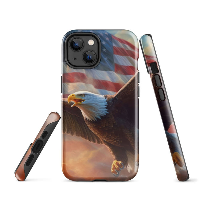 iPhone® Tough Case - USA - Eagle Flag Style 1 - Glossy - iPhone 14