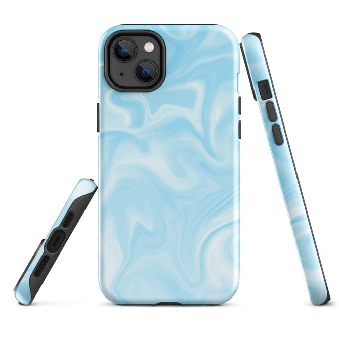 iPhone® Tough Case - Pattern - Marble - Blue Style 1 - Glossy - iPhone 14 Plus