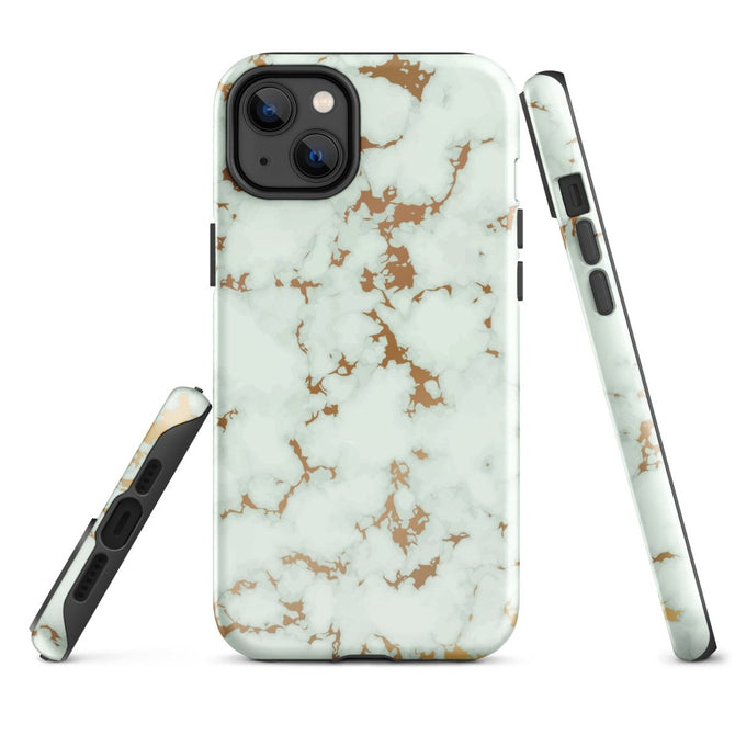 iPhone® Tough Case - Pattern - Marble - Gold Style 1 - Glossy - iPhone 14 Plus