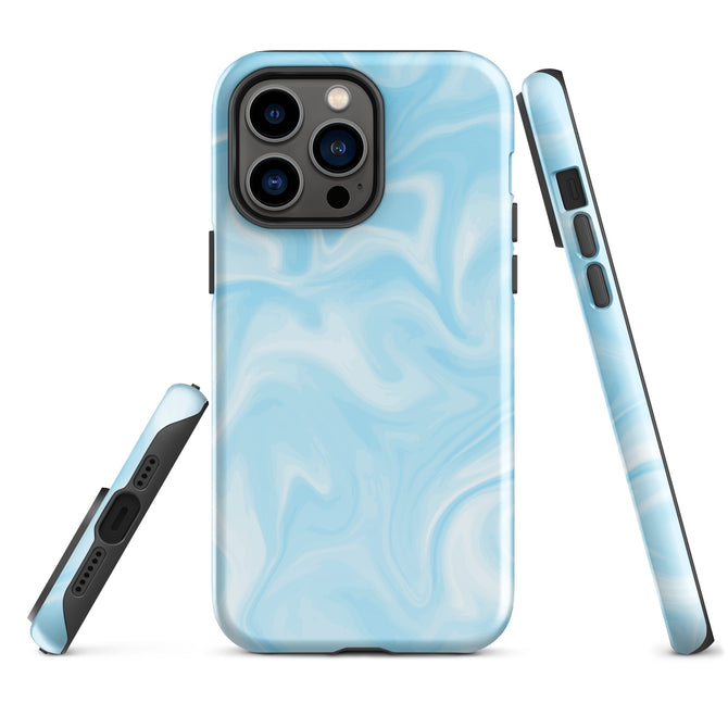 iPhone® Tough Case - Pattern - Marble - Blue Style 1 - Glossy - iPhone 14 Pro Max