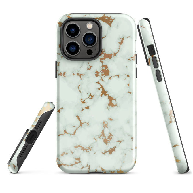 iPhone® Tough Case - Pattern - Marble - Gold Style 1 - Glossy - iPhone 14 Pro Max