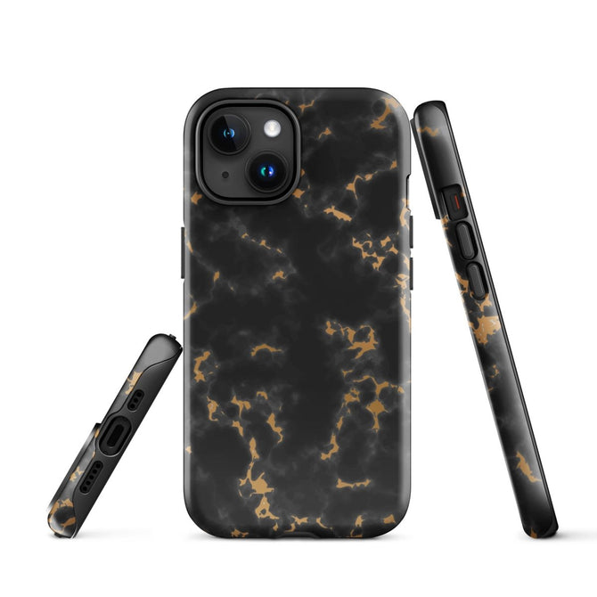 iPhone® Tough Case - Pattern - Marble - Gold Style 2 - Glossy - iPhone 15