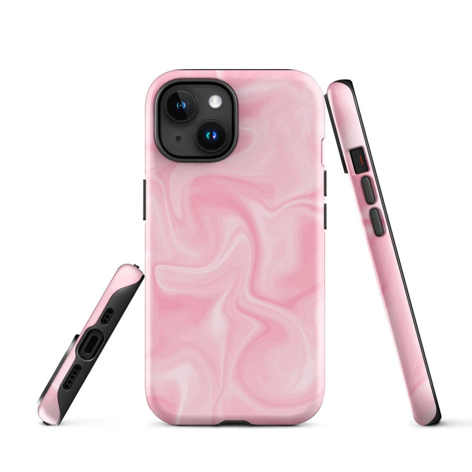 iPhone® Tough Case - Pattern - Marble - Pink Style 2 - Glossy - iPhone 15