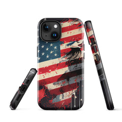 iPhone® Tough Case - USA - Flag Style 2 - Glossy - iPhone 15