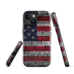 iPhone® Tough Case - USA - Flag Style 3 - Glossy - iPhone 15