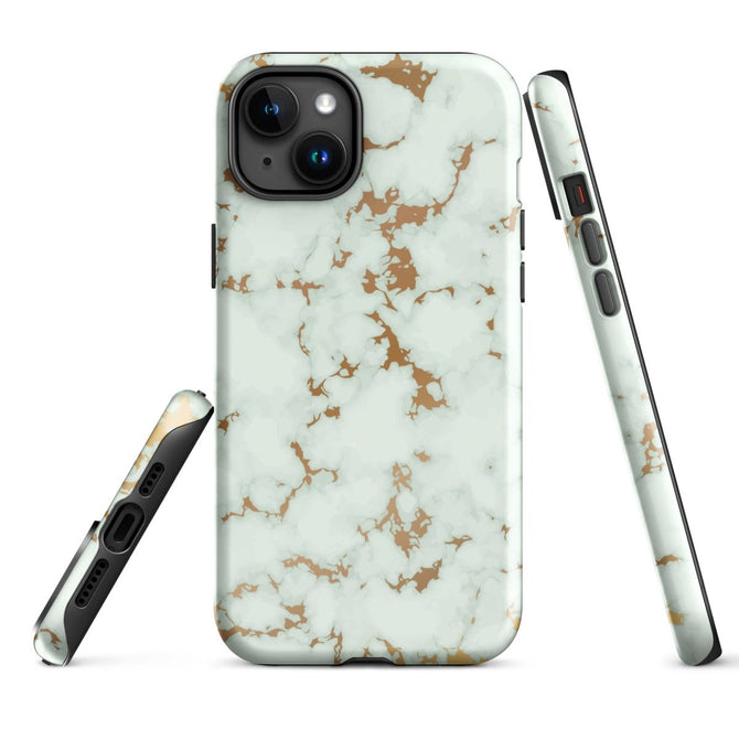 iPhone® Tough Case - Pattern - Marble - Gold Style 1 - Glossy - iPhone 15 Plus